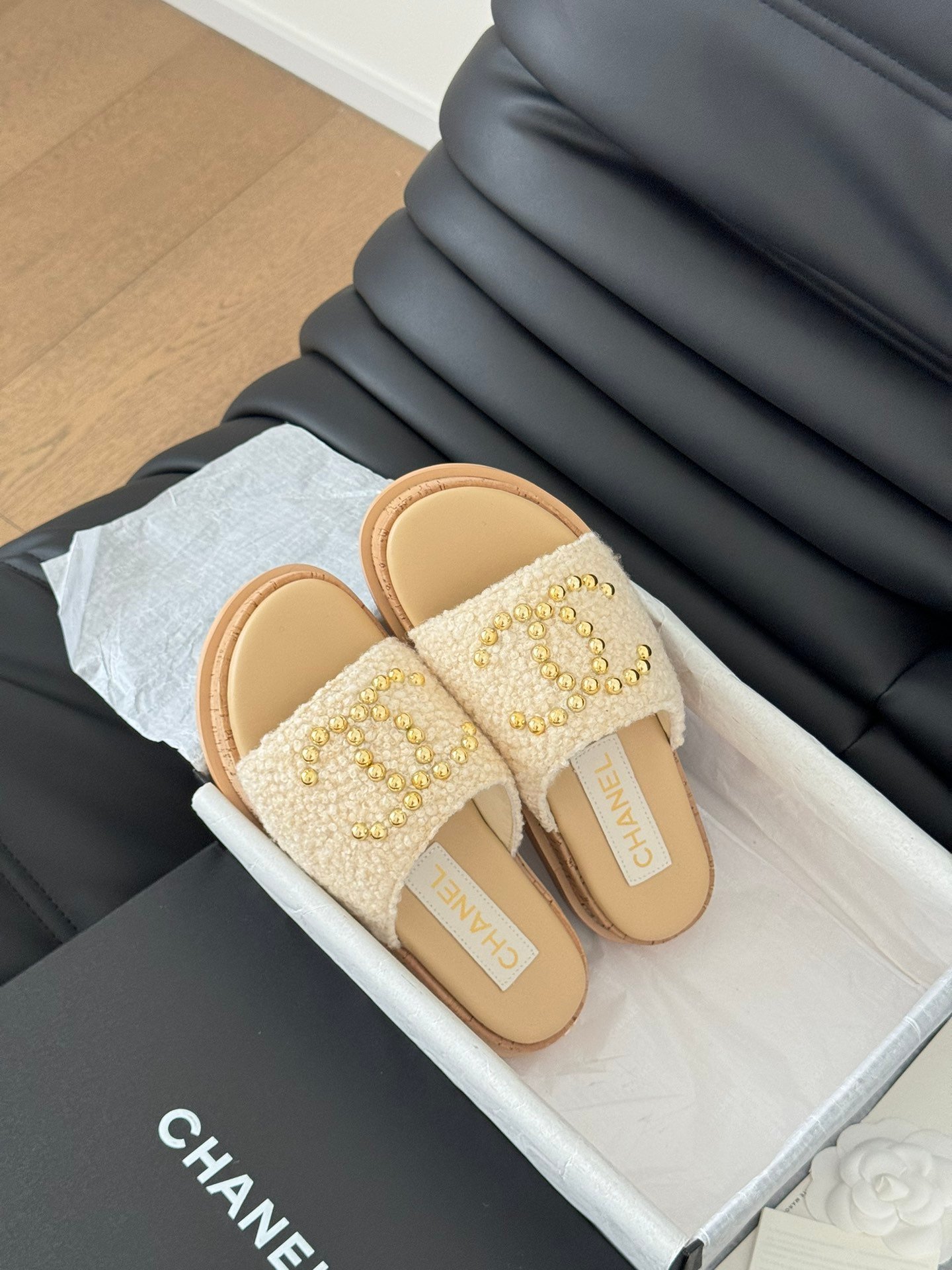 2 CHANEL Slide Sandals - Image 1