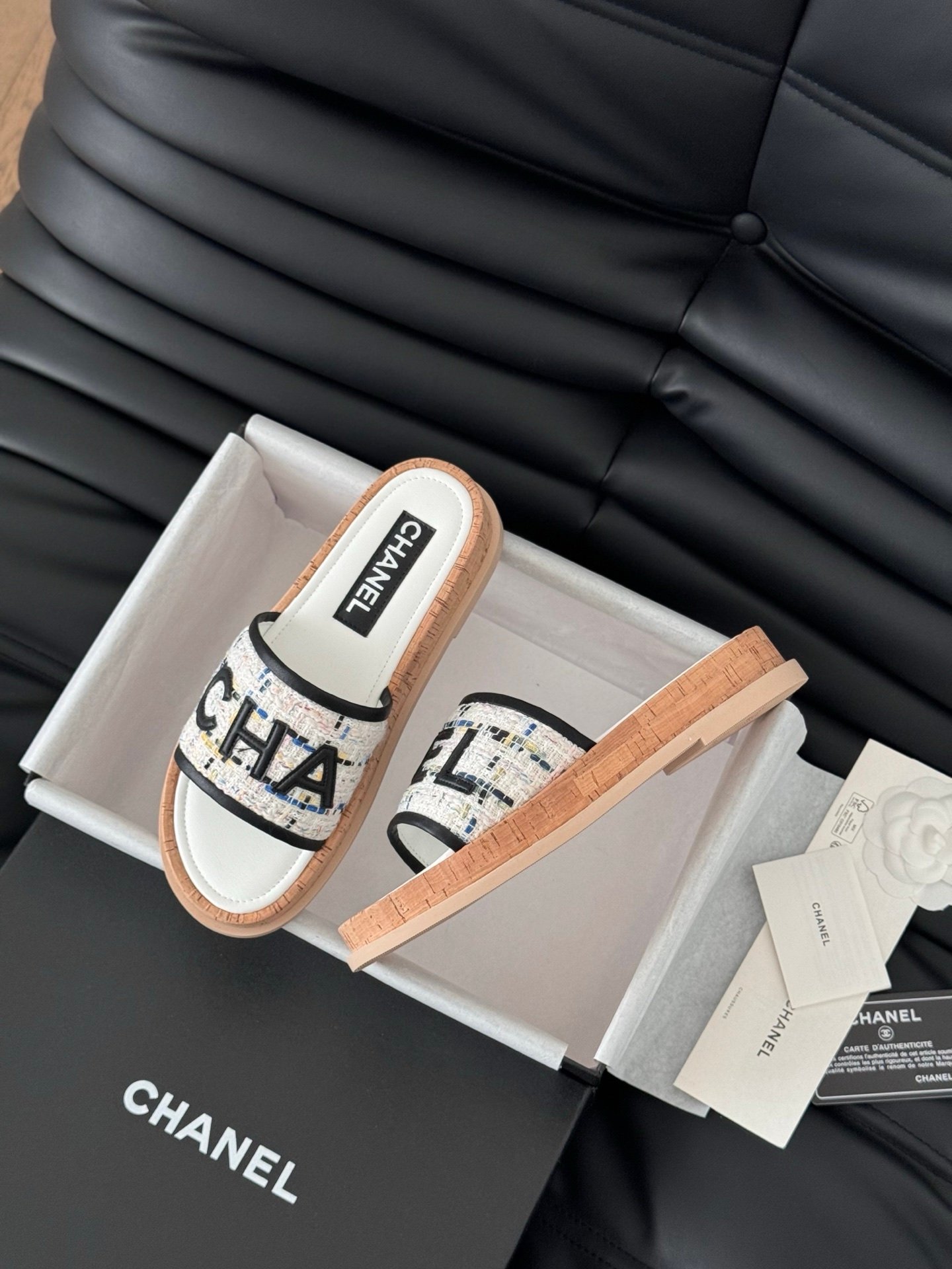 2 CHANEL Slide Sandals - Image 1