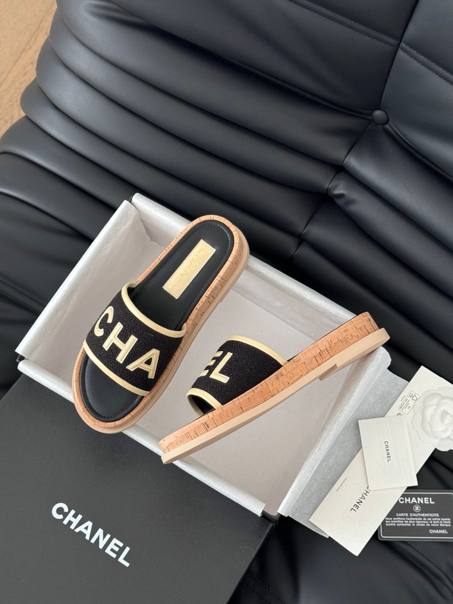 2 CHANEL Slide Sandals - Image 1