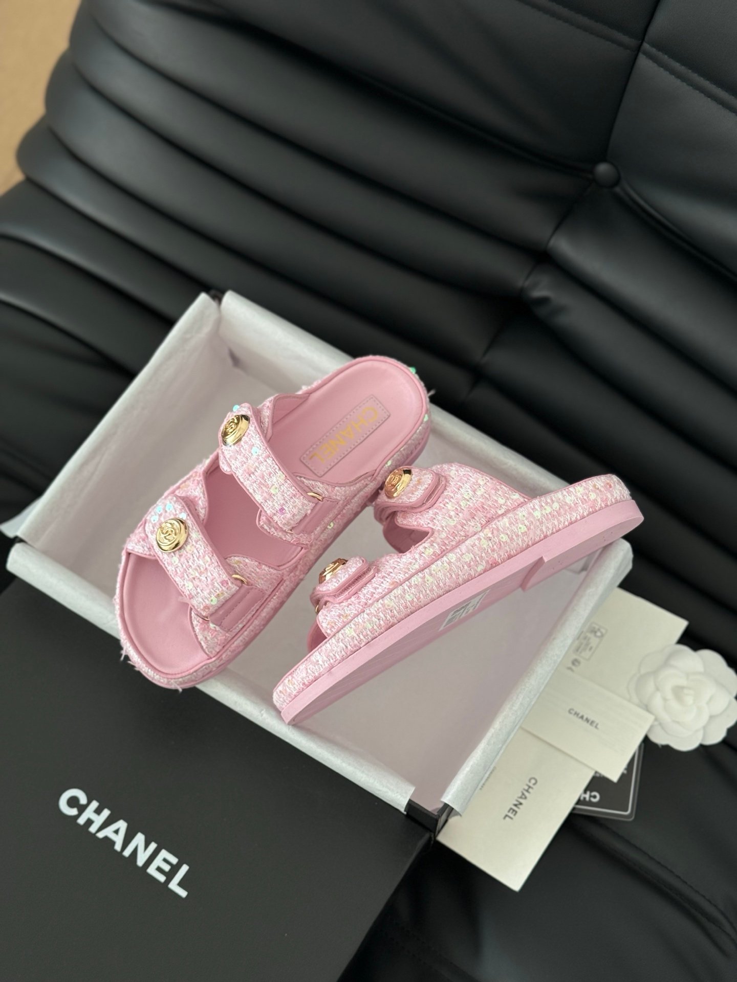 2 Chanel Slide Sandals - Image 1