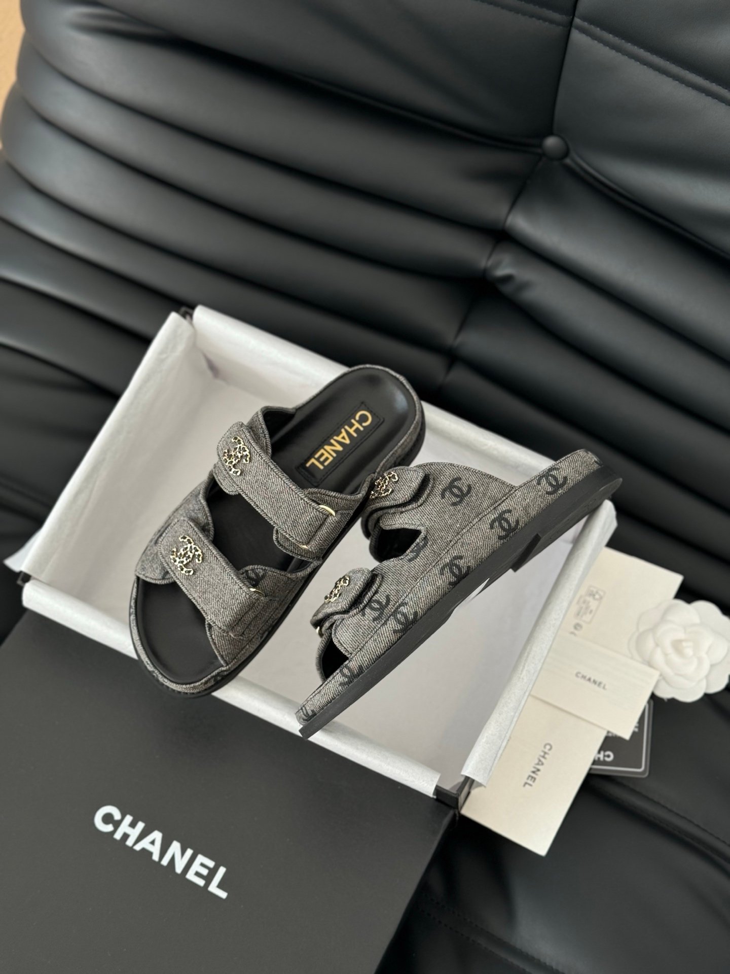 2 Chanel Slide Sandals - Image 1