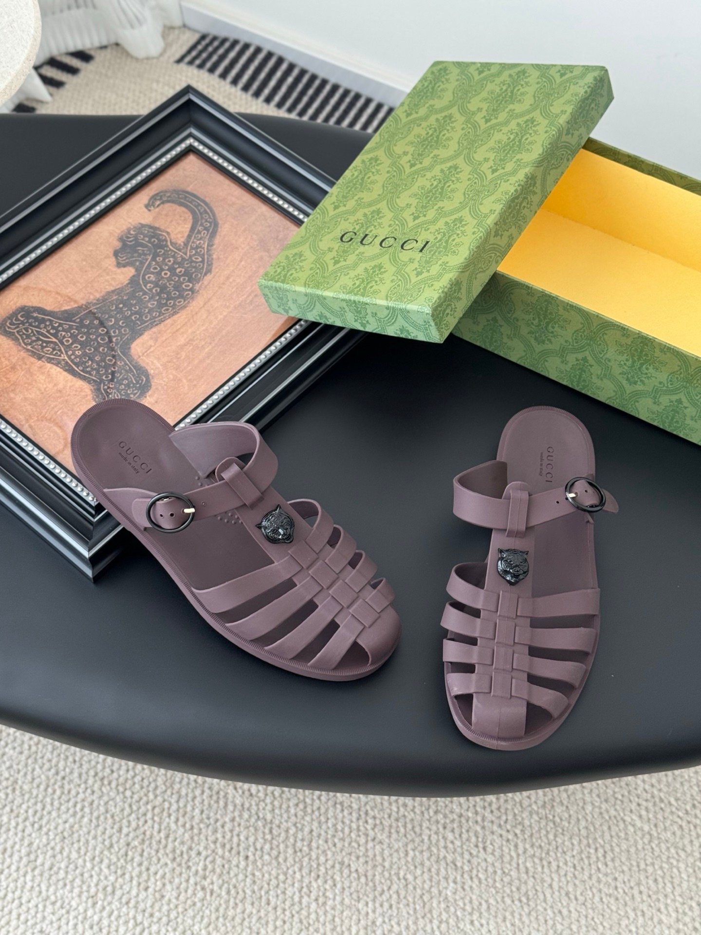 2 Gucci Rubber Fisherman Sandals - Image 1