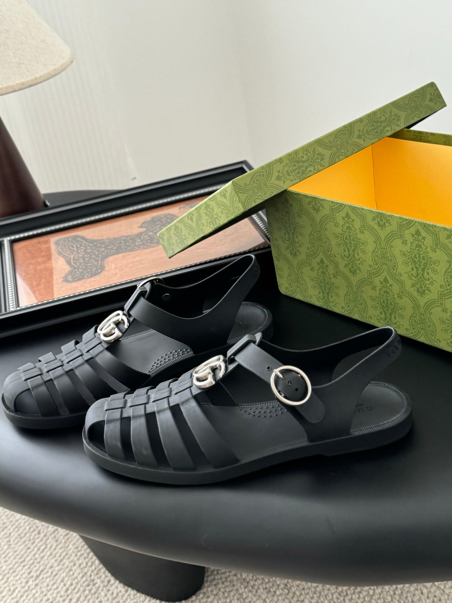 2 Gucci Rubber Fisherman Sandals - Image 1