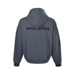 Balenciaga Distressed Embroidered Hand-Painted Zipper Hooded Sweatshirt Jacket - Image 3