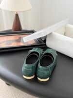 MM6 Croc-Embossed Square-Toe Ballet Flats - Image 4