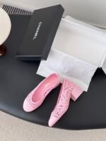 Chanel Raffia Mary Jane Block Heels - Image 6