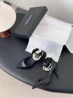 Chanel Pearl Camellia Heels - Image 5
