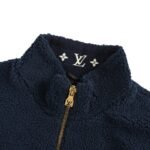 Louis Vuitton 24Fw Leather Lambswool Stand Collar Jacket - Image 4