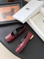 MM6 Croc-Embossed Square-Toe Ballet Flats - Image 6