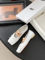 MM6 Croc-Embossed Square-Toe Ballet Flats - Image 6