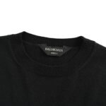 Balenciaga 25Fw Metal Nameplate Wool Crew Neck Sweater - Image 3