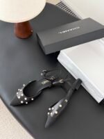 Chanel Pearl Slingback Flats - Image 6