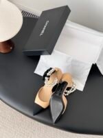 Chanel Pearl Camellia Heels - Image 3