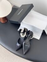 Chanel Pearl Camellia Heels - Image 3