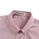 Miu Miu pink striped long-sleeved shirt - Image 4