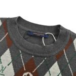Louis Vuitton 25Fw Diamond Jacquard Crew Neck Sweater - Image 4