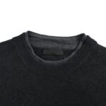 Prada patchwork faux two-piece sweater with small logo at the hem. - Image 5