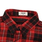 Celine 24Fw Arc de Triomphe Embroidered Plaid Shirt - Image 5