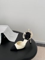 Chanel Pearl Camellia Heels - Image 6