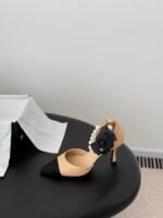 Chanel Pearl Camellia Heels - Image 6