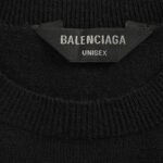 Balenciaga 25Fw Metal Nameplate Wool Crew Neck Sweater - Image 4