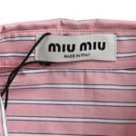 Miu Miu pink striped long-sleeved shirt - Image 5
