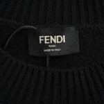 Fendi Double F Suede Embroidered Crew Neck Sweater - Image 5