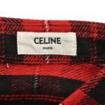 Celine 24Fw Arc de Triomphe Embroidered Plaid Shirt - Image 3