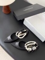 Chanel Pearl Camellia Flats - Image 5