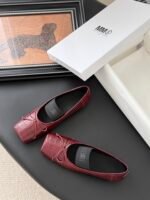 MM6 Croc-Embossed Square-Toe Ballet Flats - Image 5