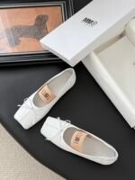 MM6 Croc-Embossed Square-Toe Ballet Flats - Image 5