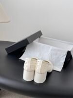 Chanel Raffia Mary Jane Block Heels - Image 4